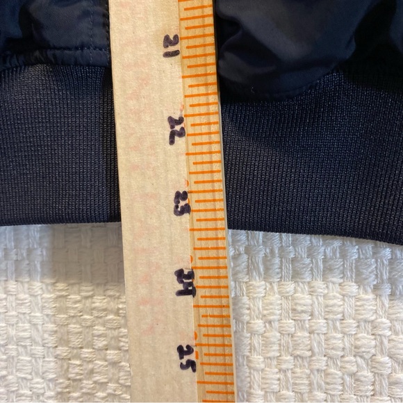 Bomber Cropped Jacket Women’s 8 H&M Navy/Maroon Gold Accents Zip Sleeve Pocket - Picture 10 of 13